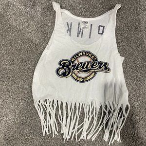 Victoria Secret Pink Milwaukee Brewers Crop Top Size Medium